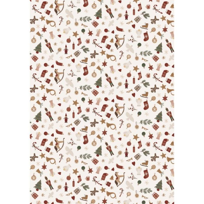 Julegavepapir med juleikoner