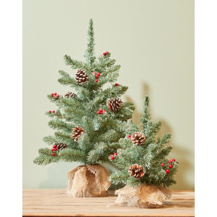 Creston Juletræ med frosne bær og kogler 45 cm højt