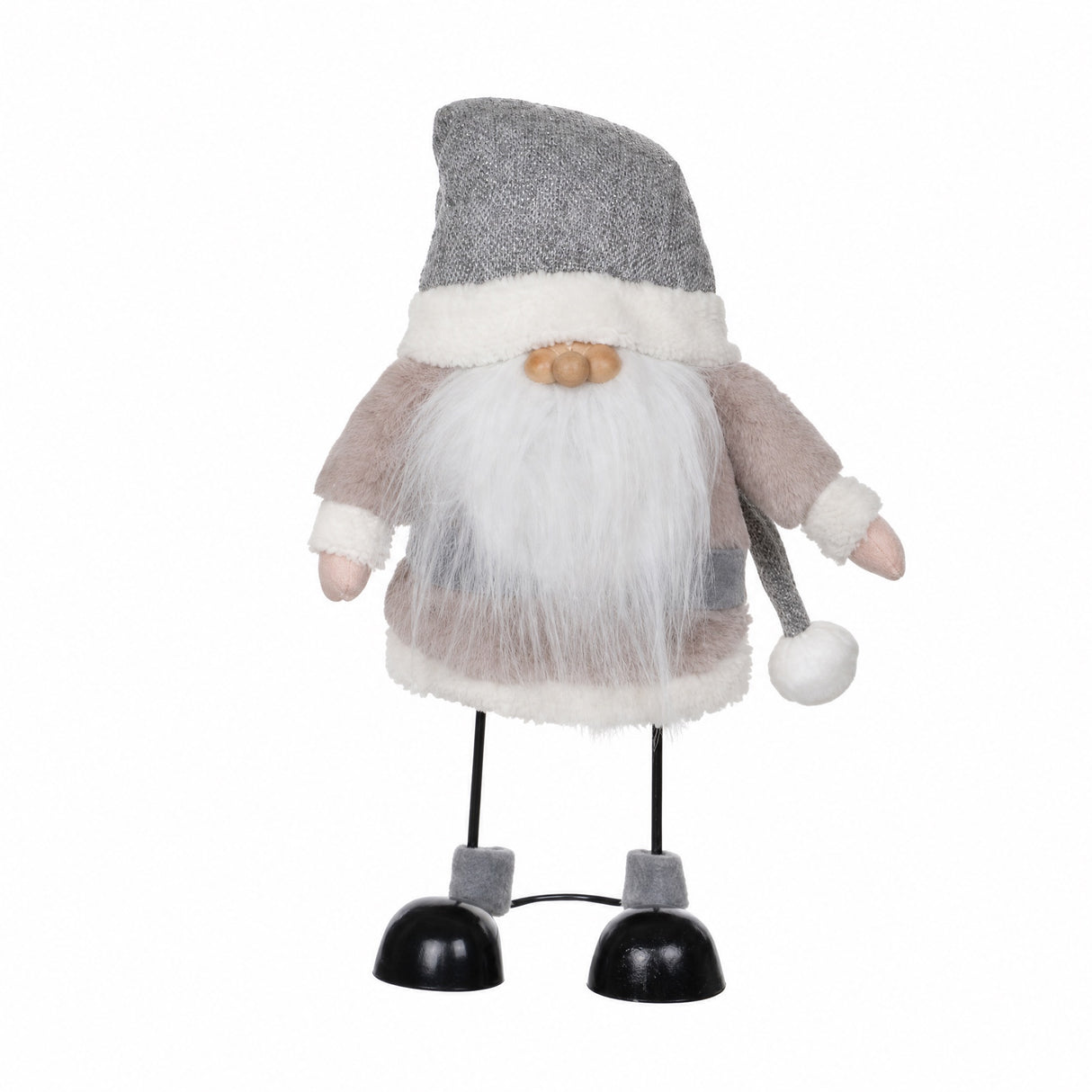 Grå tomtenisse med lång luva