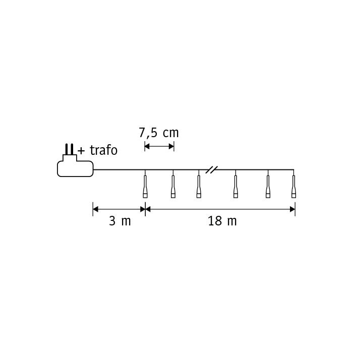 Lyskæde 240 LED klassisk hvid 18 m
