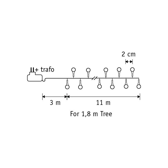 Lyskæde med 550 LED røde bærlygter