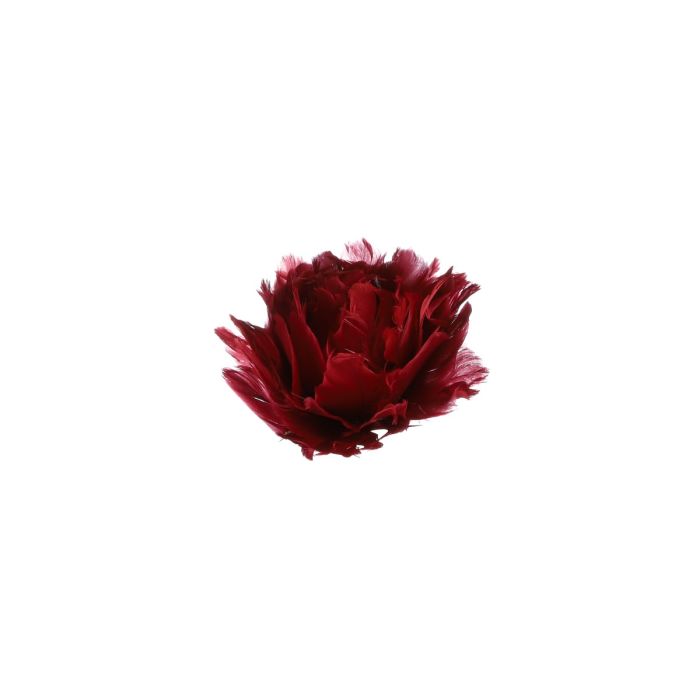 Blomsterhoved med klips mørkerød
