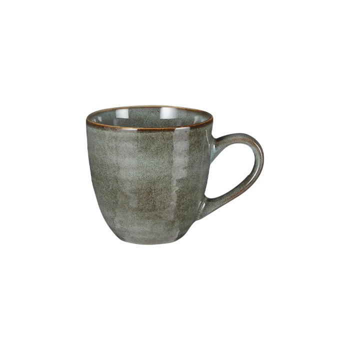 Tabo grønt stentøjskrus med hank