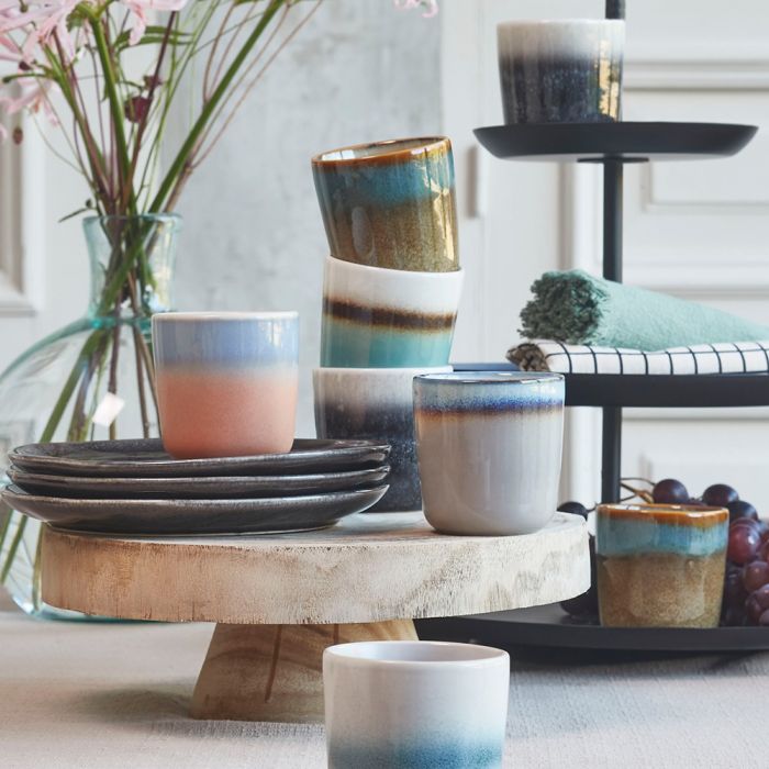 Nærbillede af Tanzi kaffekop blå