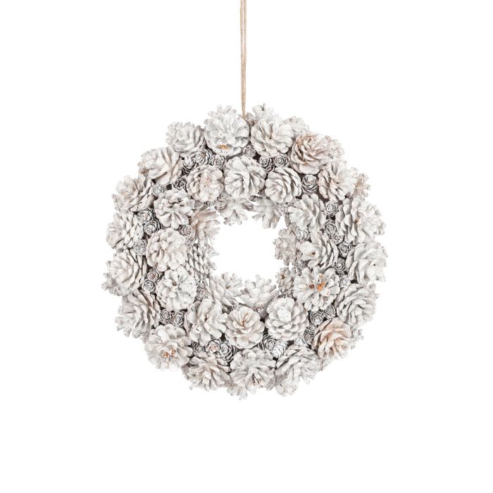 Snehvid koglekrans 35 cm i diameter