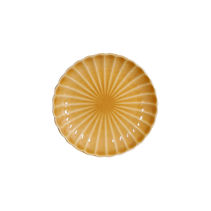 Pesca frokosttallerken i okkerfarve