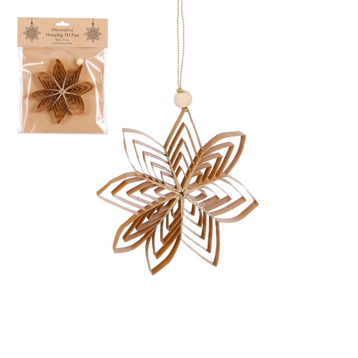 Håndlavet stjerne 15 cm høj guldfarvet