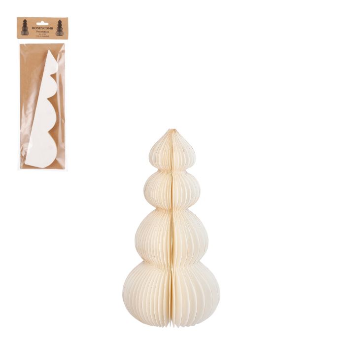 Håndlavet Juletræ creme 29 cm højt