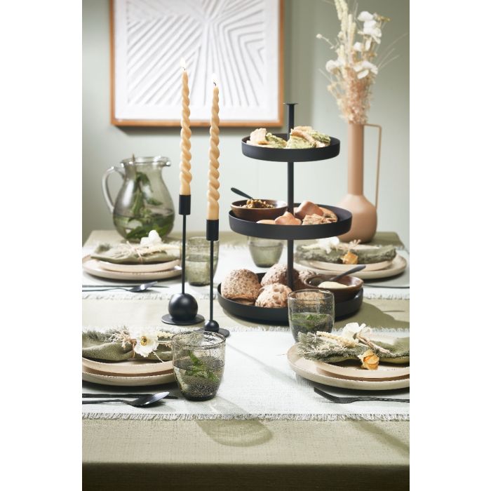 Gusto lysestage 22 cm høj sort