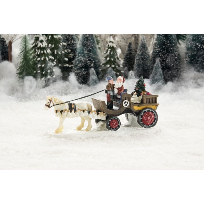 Luville Julemanden med hestetrukken vogn