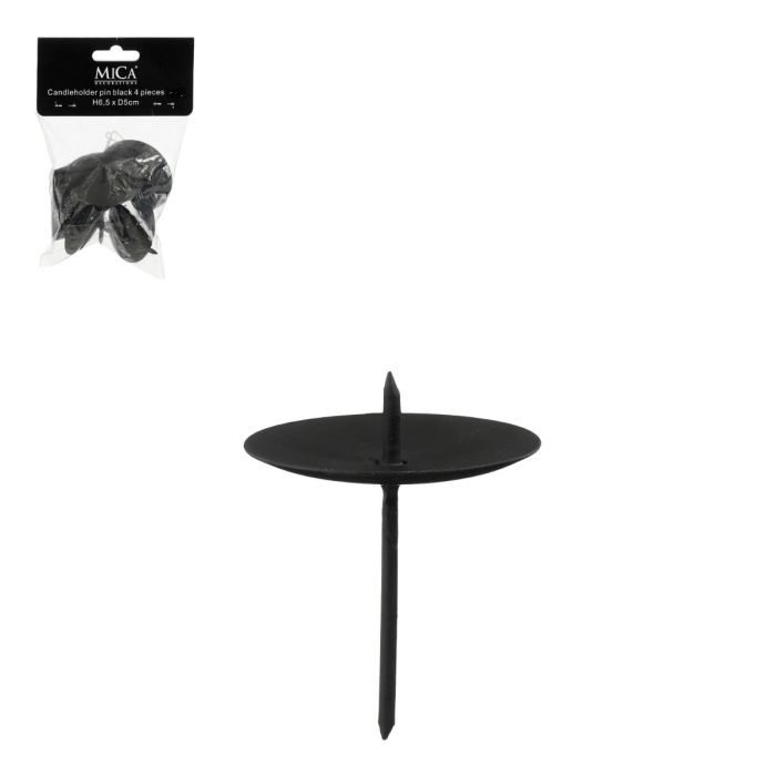 Ljushållare till adventskrans svart 4-pack