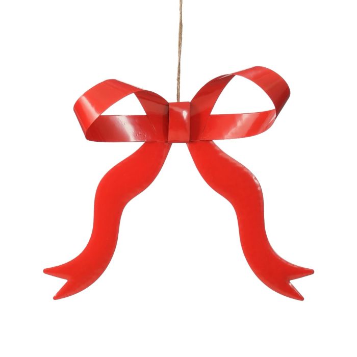 Röd rosett i metall