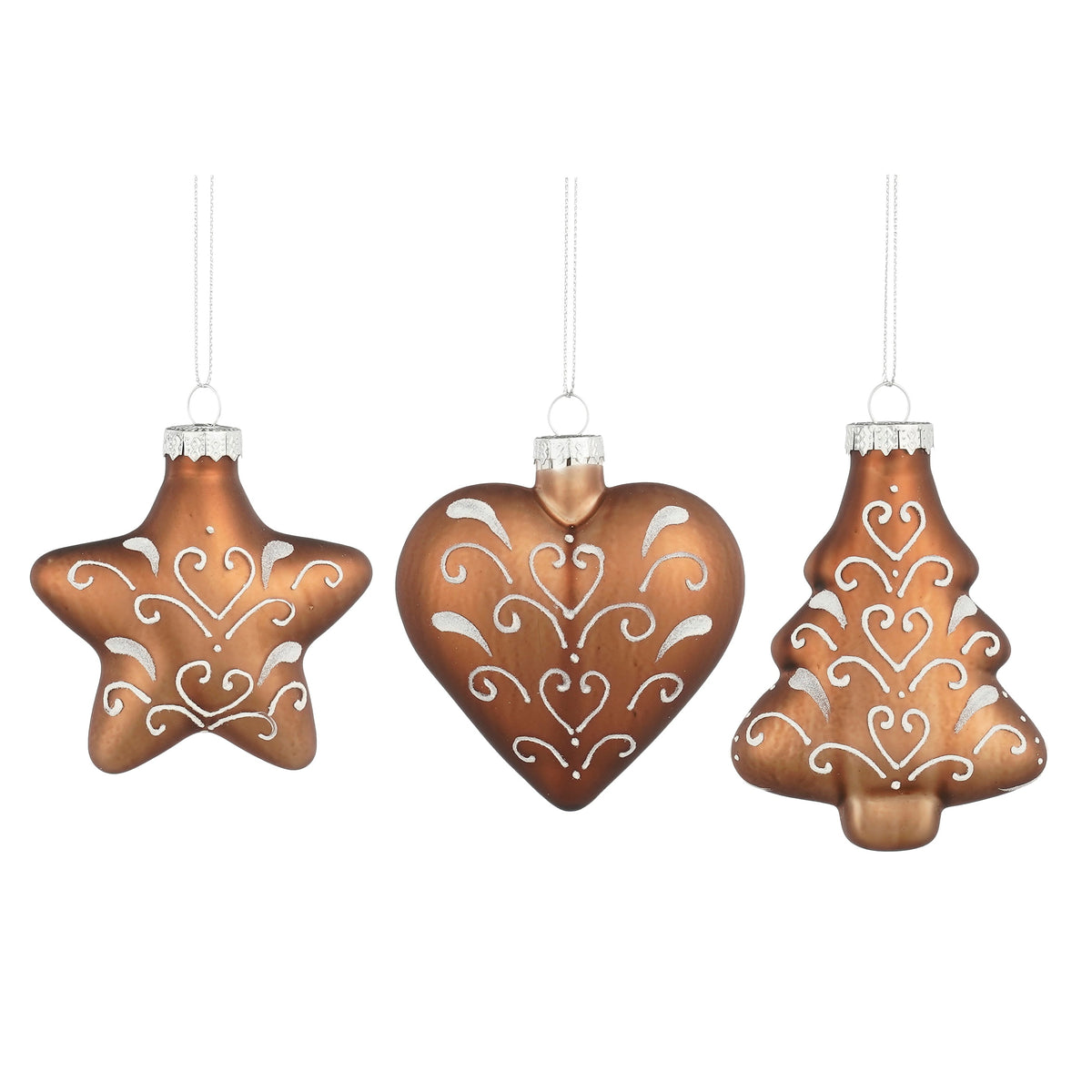 Figurformade pepparkakor i glas för upphängning
