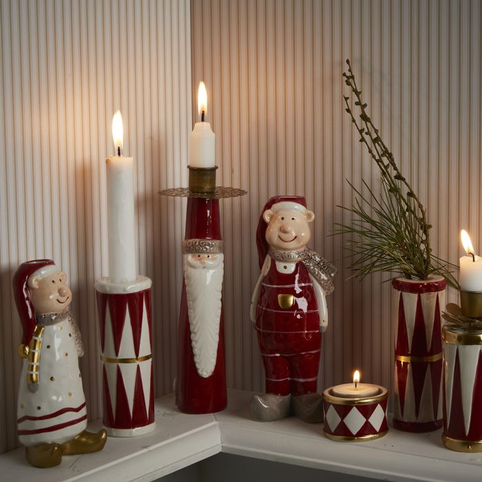 Vase med julemand 20 cm høj