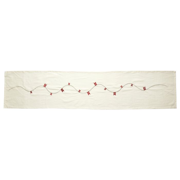 Bordløber med flag 40 cm x 160 cm hvid