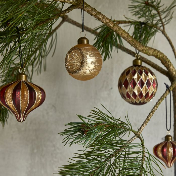 Reflekskugle guld med glitter