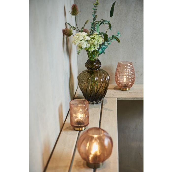 Speedtsberg Lampe med LED rosa med riller