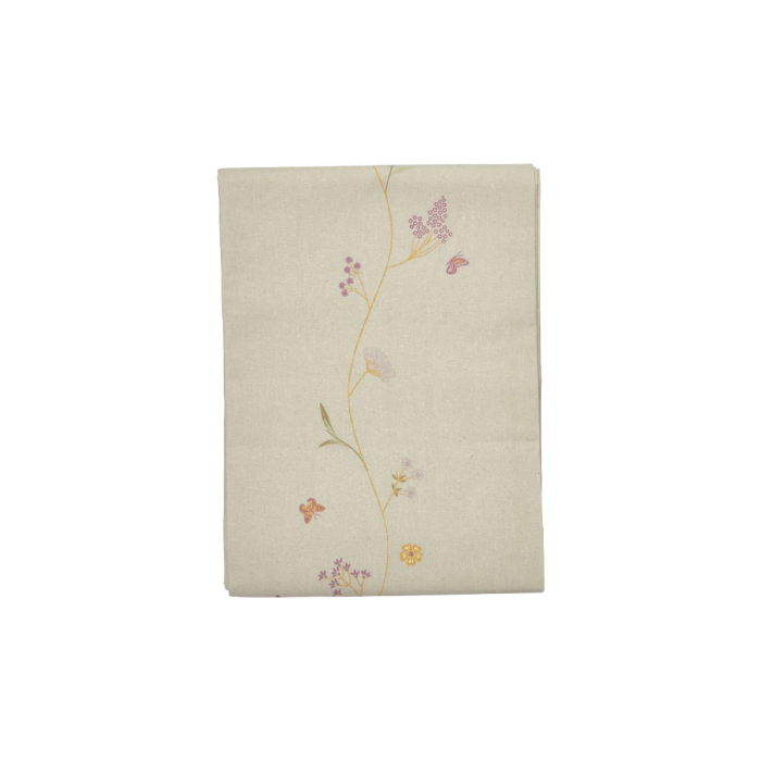 Speedtsberg dug hørfarvet med blomstermønster