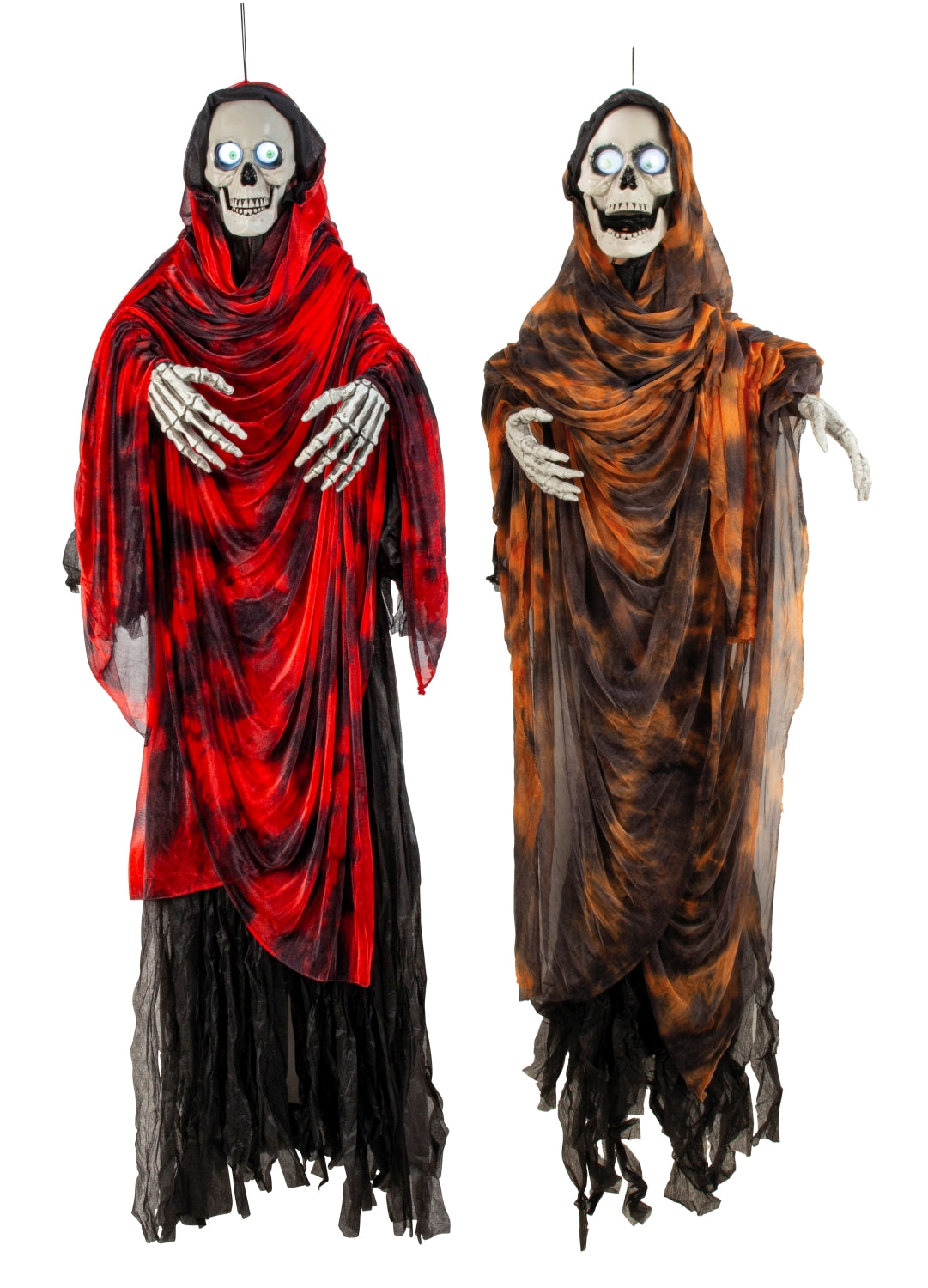 Skelet med rullende øjne 170 cm højt til Halloween dekoration