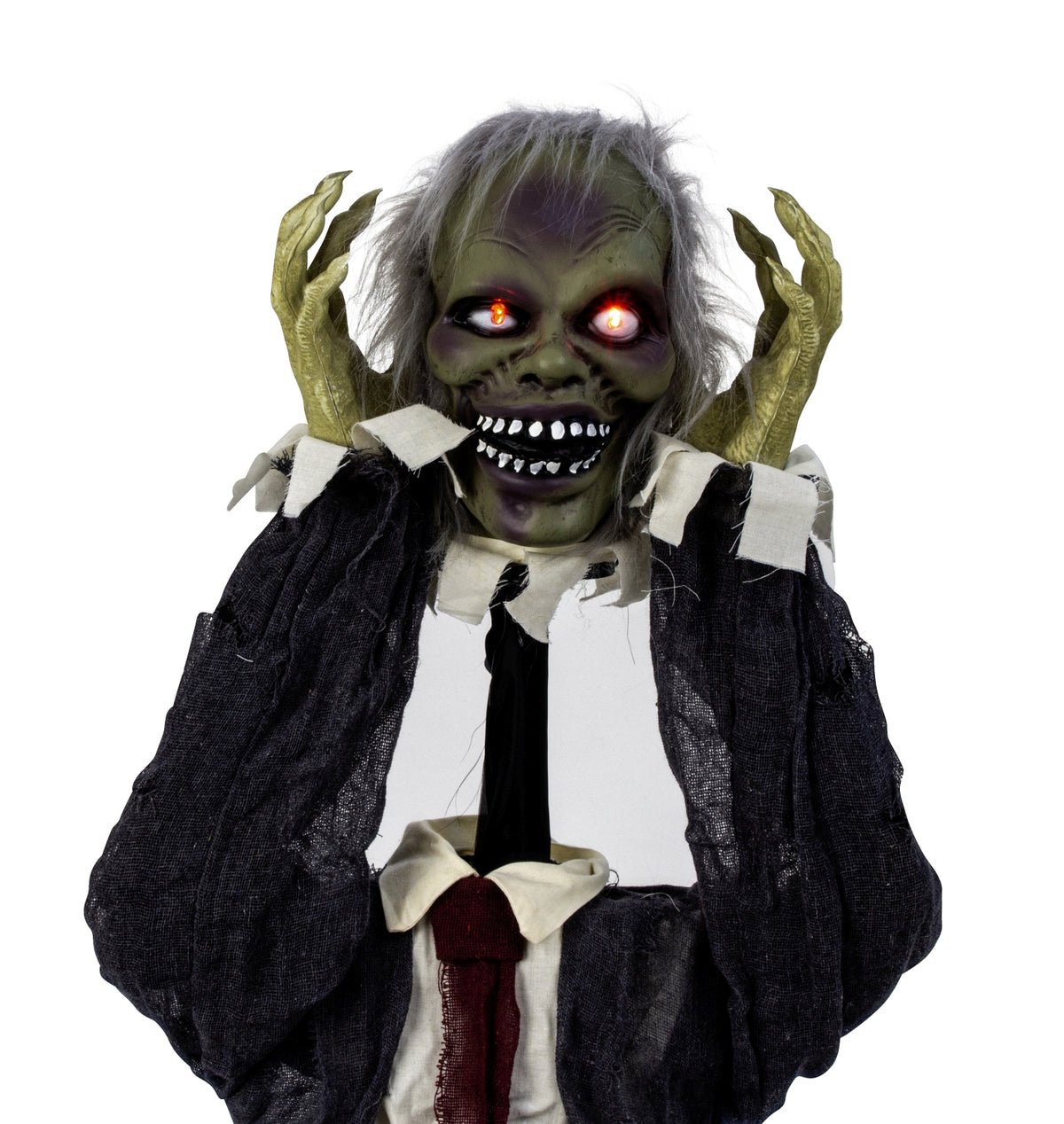 Zombiemonster med animation och lysande ögon för Halloweendekoration