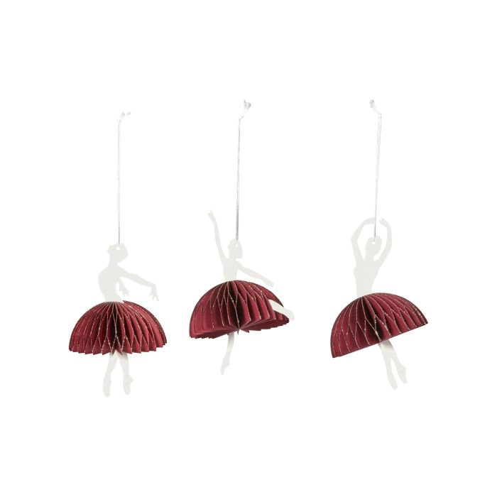 Papirpynt dansende ballerina med rødt skørt