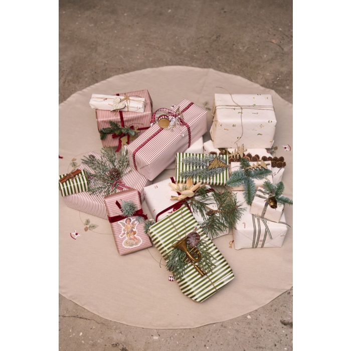 Gavepapir med julemotiver i grønt 5 m