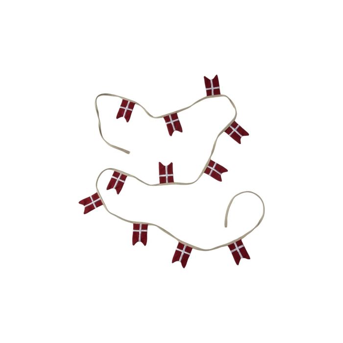 Flagranke med 11 splitflag i stof 215 cm