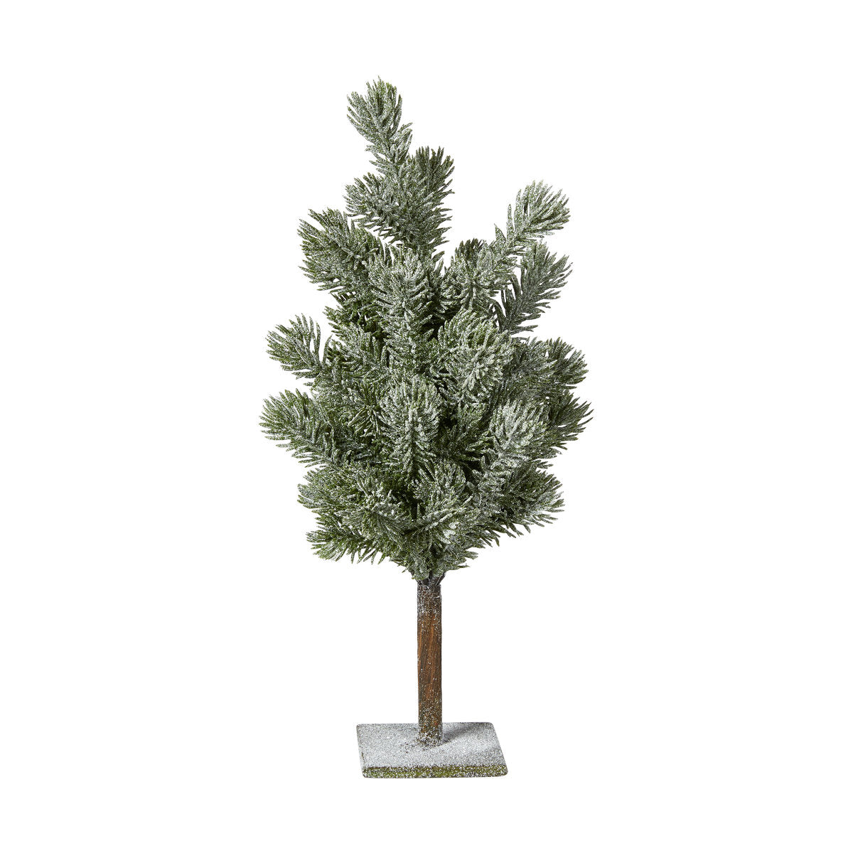Gran på metallfot 31 cm hög med vinterligt utseende från Speedtsberg