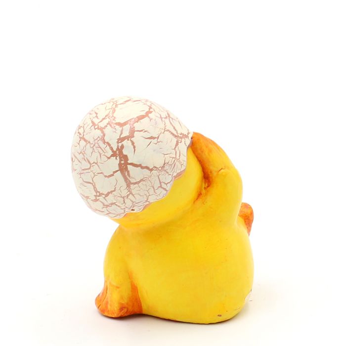 Kylling med æggeskal på hovedet 7 cm høj