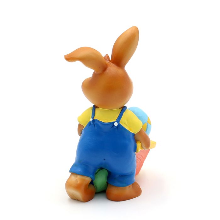 Påskehare med æg i trillebør