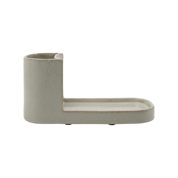 Meraki Datura børste og sæbeholder i farven shellish grey til to flasker