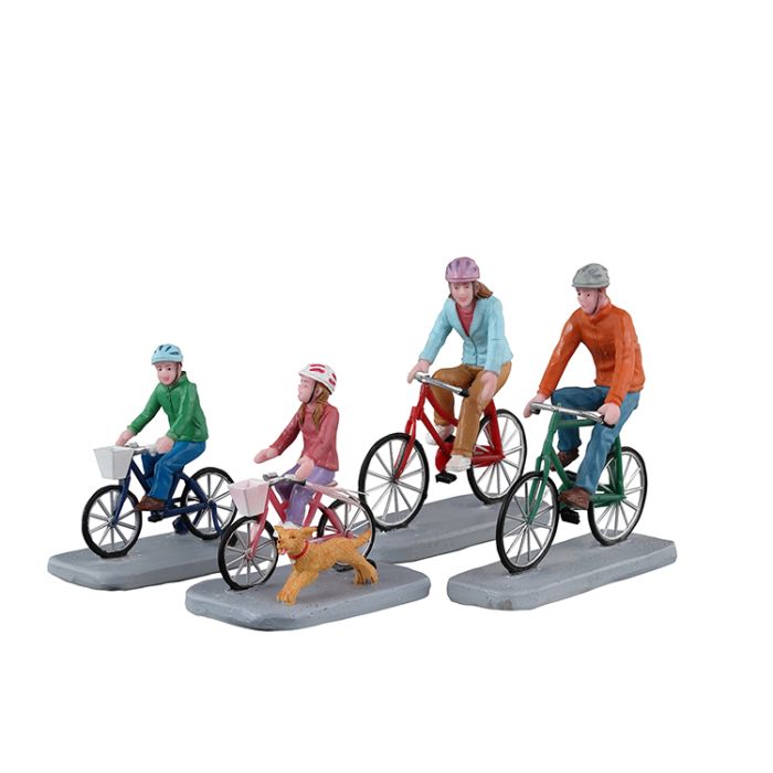 Family Bike Ride Set Of 4