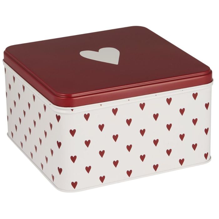 Kagedåse m/hjerter firkantet