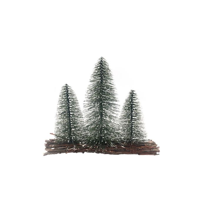 Tre nåletræer på base af kviste