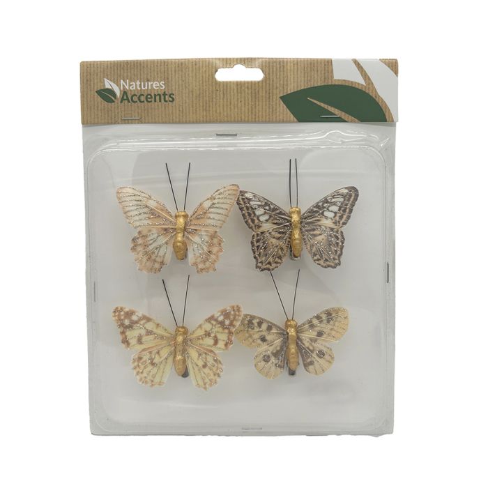 Sommerfugle med glitter 4-pak
