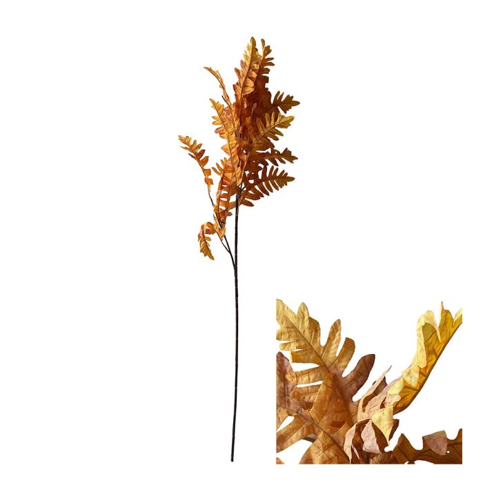 Gren med orangegula ekblad