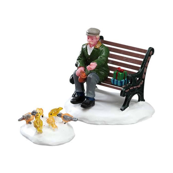 Feeding Pigeons Set Of 2
