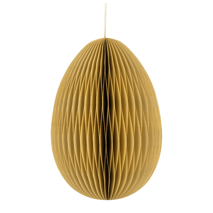 Påskeæg i papir gult 13 cm,