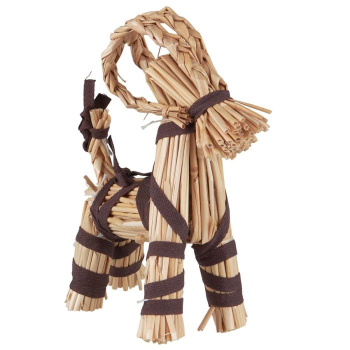Julebuk m/brunt bånd 22 cm høj