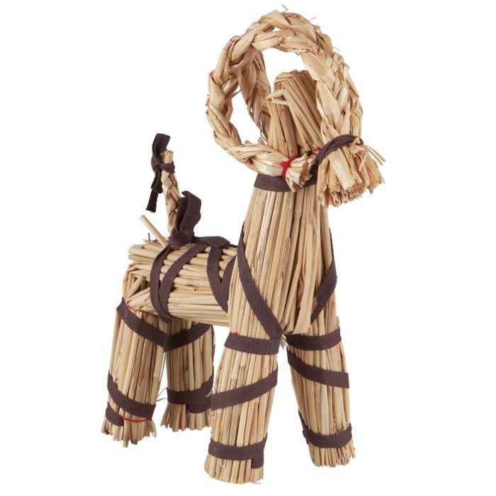 Julebuk med brunt bånd 30 cm høj