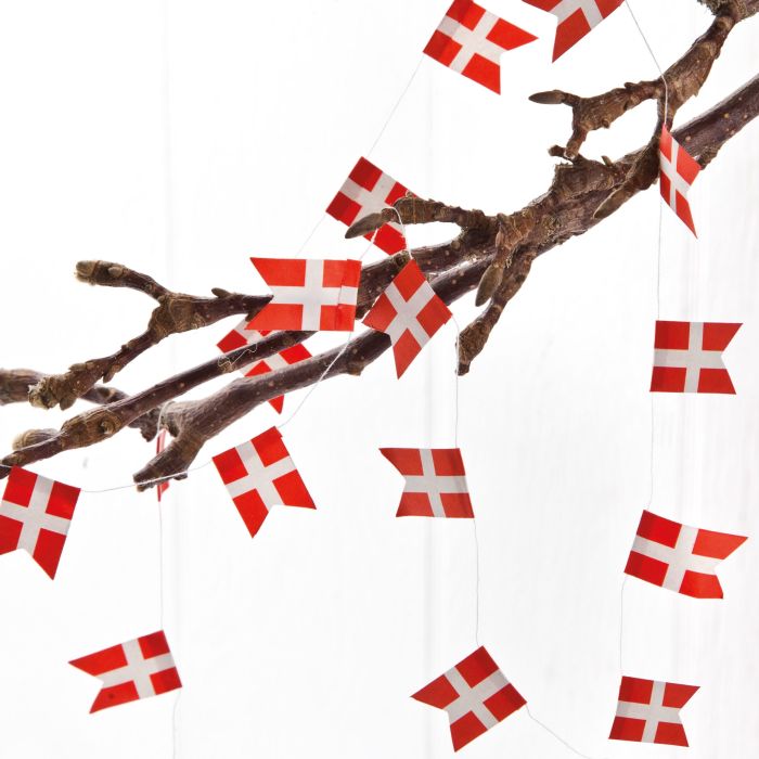 Flagguirlande med mini danske flag