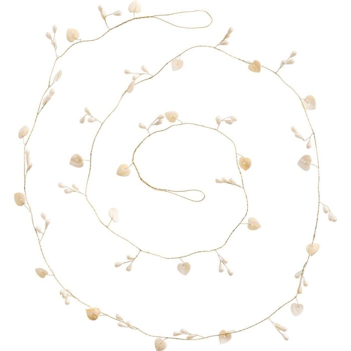 Guirlande m/hvide hjerteperler