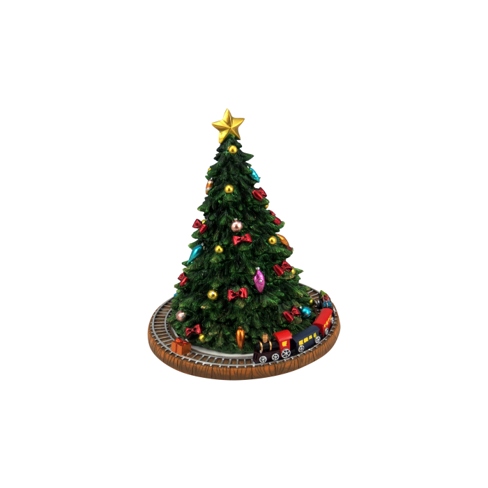 Speldosa Julgran med tåg