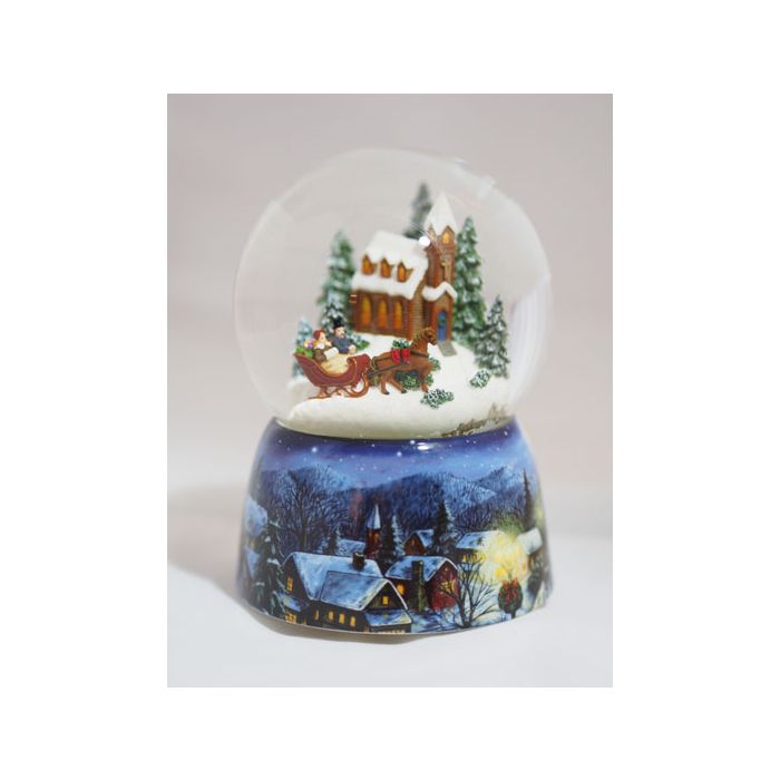 Snekugle med kirke og kane