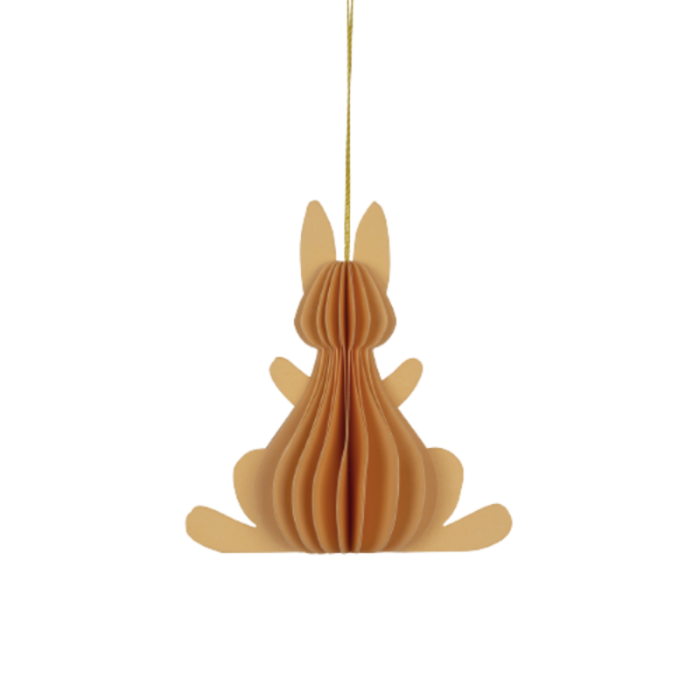 Påskehare i papir gul