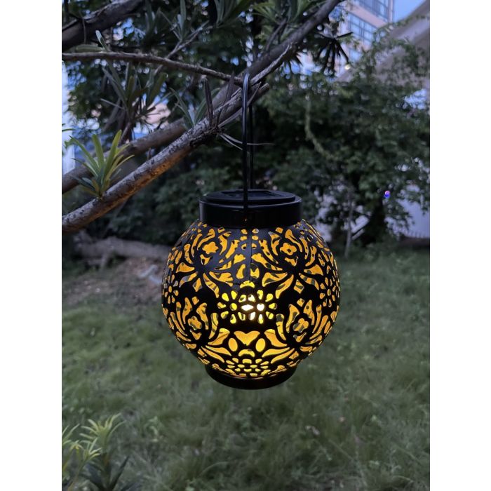 Solcellelampe med blomster