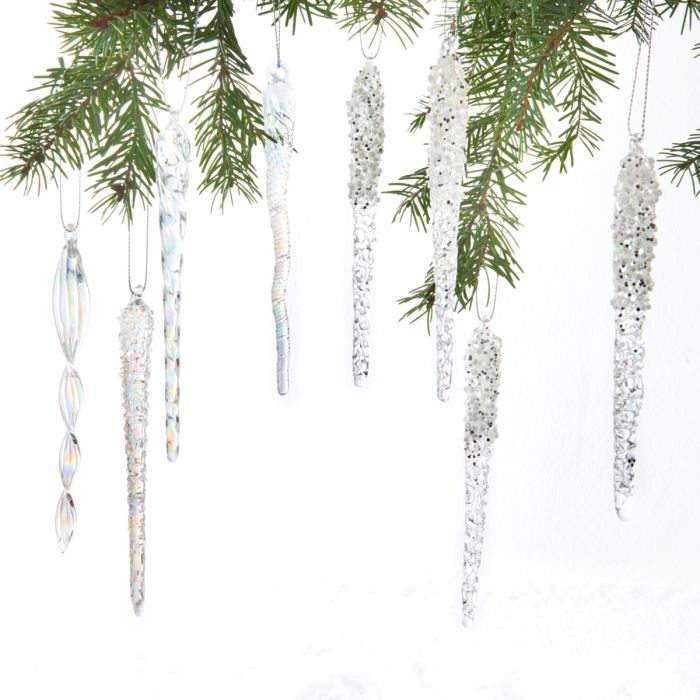 Istapper i glas 13 cm lange