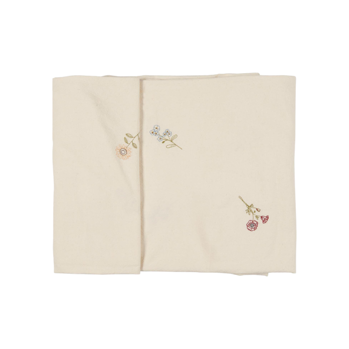 Ib Laursen flora dug butter cream med broderi 150x150 cm