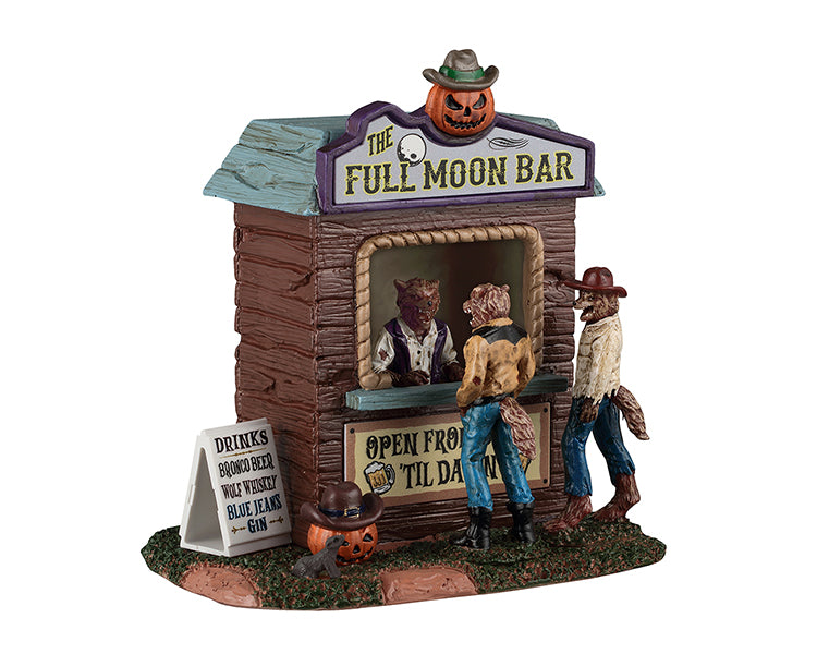 Full Moon Bar med varulve til Halloween dekoration fra Lemax