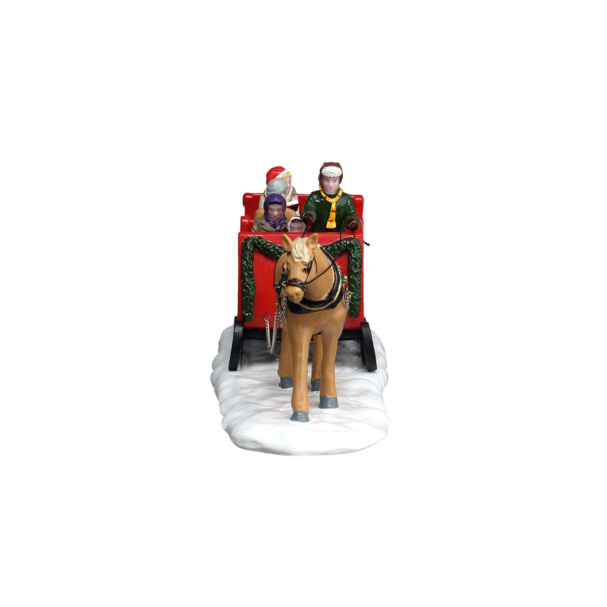 Caroling Sleigh Ride fra Lemax til juleby set forfra